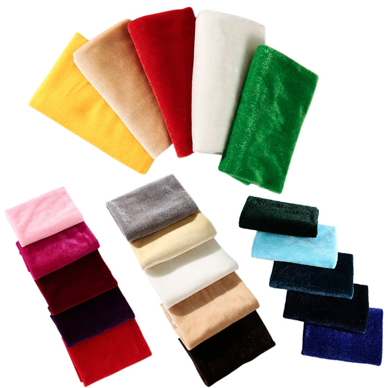 Sewing Velvet Fabric - 5 adet 50x50cm düz renk kadife