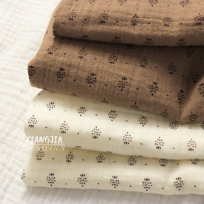 Vintage Sewing Textile - 135x50cm Vintage Puantiyeli Pamuklu Çift Katmanlı