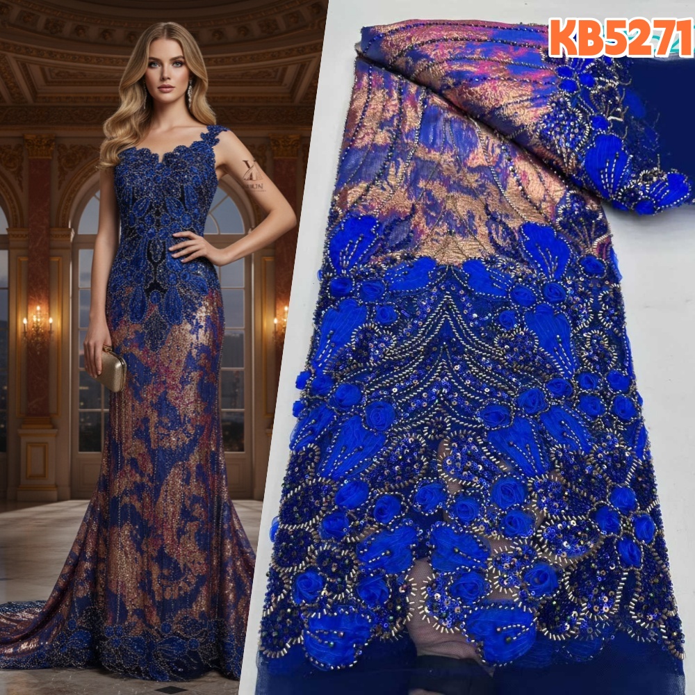 Sewing Velvet Fabric - Nijeryalı Dantel Kumaş 5 Yard Yüksek