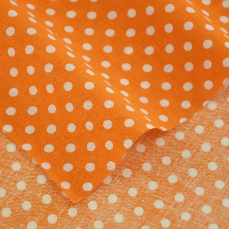 50X150CM beyaz turuncu Polka D - Sewing Textiles incelemesi ve fiyatı
