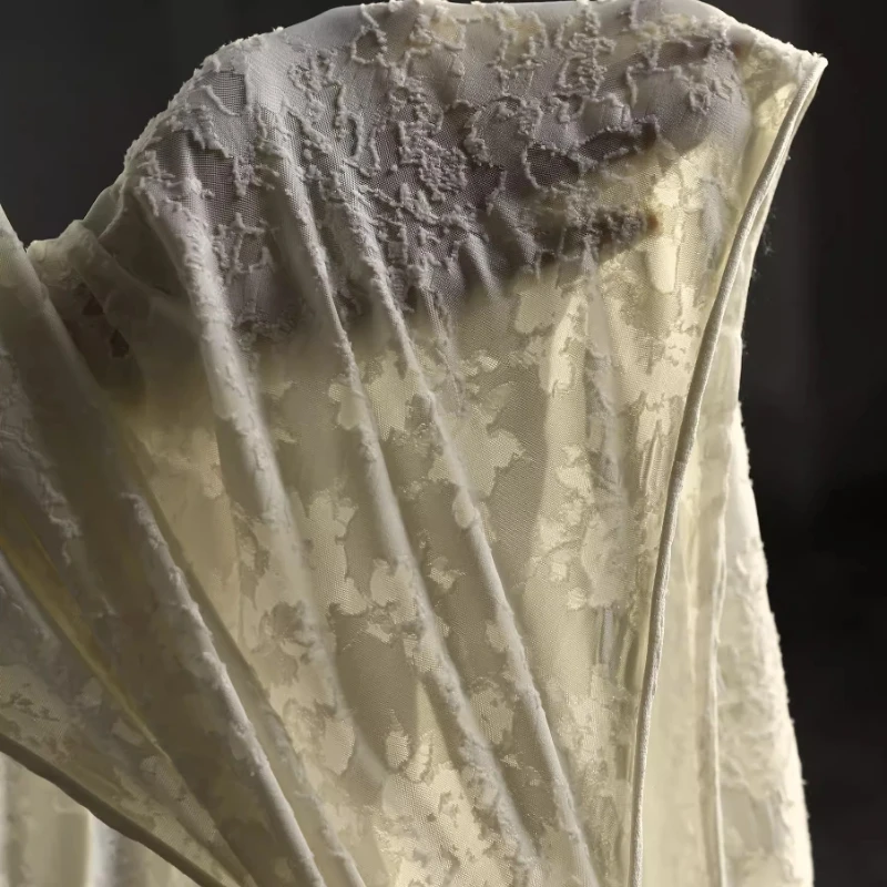 Kayısı Örgü Kumaş Çiçek Doku E - Vintage Sewing Textile incelemesi ve fiyatı