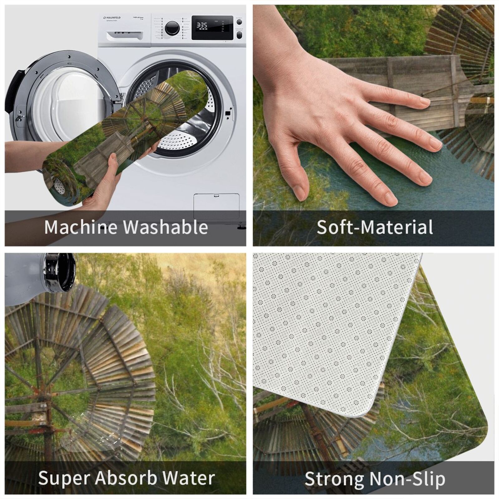 Ahşap Fırıldak Halı Mat Halı Y - Century Textile & Sewing Supply Reviews incelemesi ve fiyatı