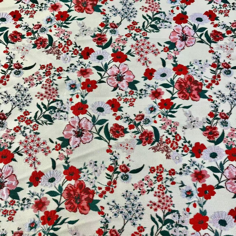 Kırmızı Küçük Çiçekli Jakarlı  - Vintage Sewing Textile incelemesi ve fiyatı
