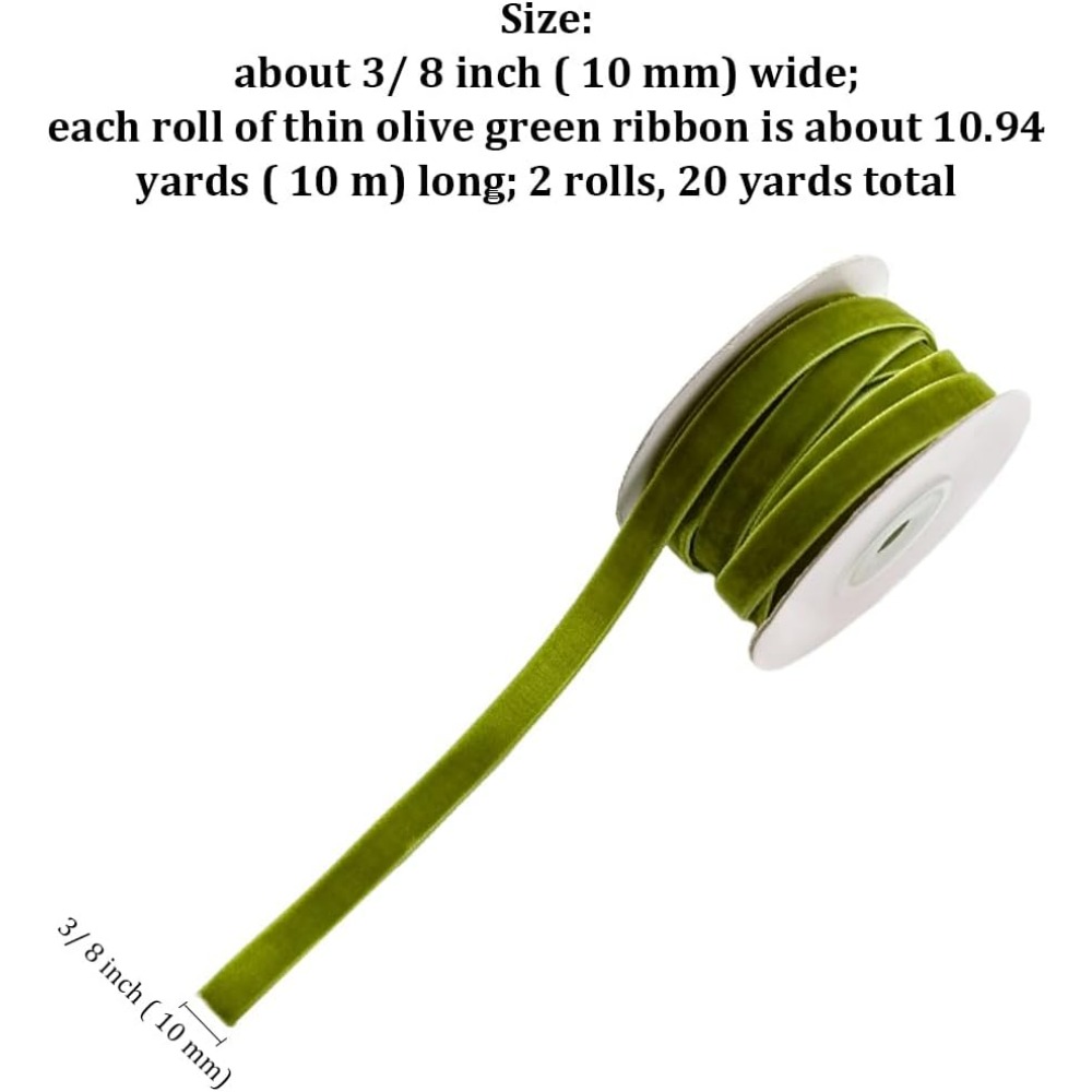 2 rulo 21.88 Metre 3/8 Inç Yeş - Sewing Velvet Fabric incelemesi ve fiyatı